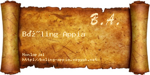 Báling Appia névjegykártya